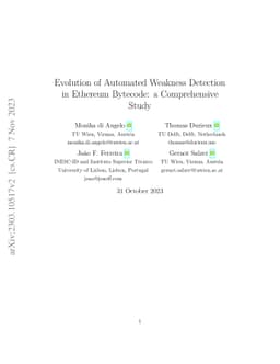 Evolution of Automated Weakness Detection in Ethereum Bytecode: a
  Comprehensive Study