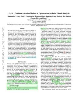 GAM : Gradient Attention Module of Optimization for Point Clouds
  Analysis