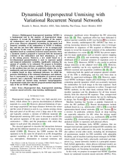 Dynamical Hyperspectral Unmixing with Variational Recurrent Neural
  Networks