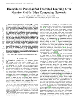 Hierarchical Personalized Federated Learning Over Massive Mobile Edge
  Computing Networks