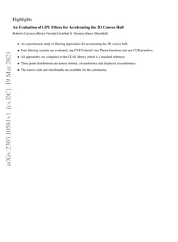 An Evaluation of GPU Filters for Accelerating the 2D Convex Hull