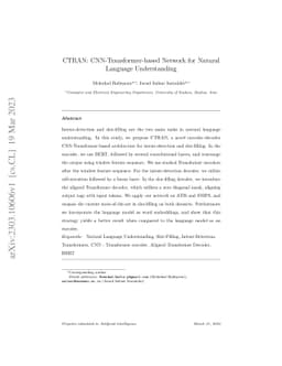 CTRAN: CNN-Transformer-based Network for Natural Language Understanding
