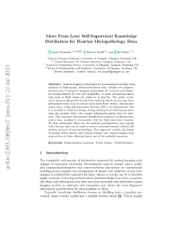 More From Less: Self-Supervised Knowledge Distillation for Routine
  Histopathology Data