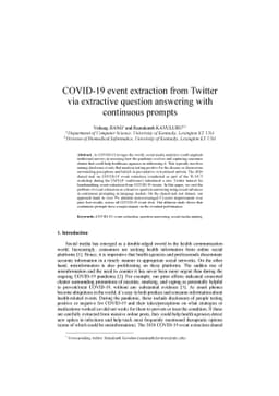 COVID-19 event extraction from Twitter via extractive question answering
  with continuous prompts