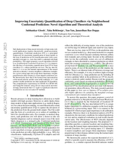 Improving Uncertainty Quantification of Deep Classifiers via
  Neighborhood Conformal Prediction: Novel Algorithm and Theoretical Analysis