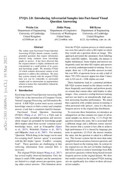 FVQA 2.0: Introducing Adversarial Samples into Fact-based Visual
  Question Answering