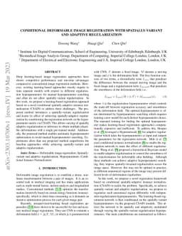 Conditional Deformable Image Registration with Spatially-Variant and
  Adaptive Regularization