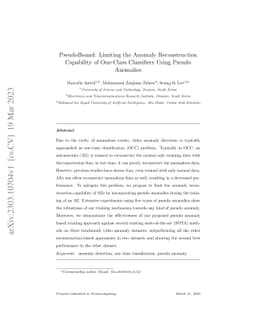 PseudoBound: Limiting the anomaly reconstruction capability of one-class
  classifiers using pseudo anomalies