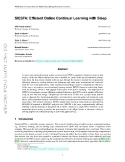 SIESTA: Efficient Online Continual Learning with Sleep