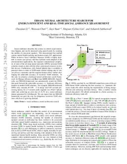ERSAM: Neural Architecture Search For Energy-Efficient and Real-Time Social Ambiance Measurement