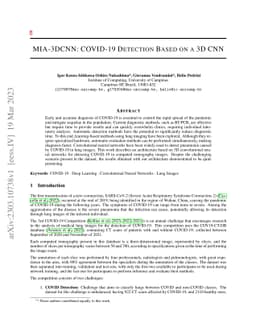 MIA-3DCNN: COVID-19 Detection Based on a 3D CNN