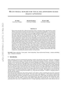 Multi-modal reward for visual relationships-based image captioning
