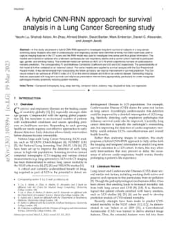 A hybrid CNN-RNN approach for survival analysis in a Lung Cancer
  Screening study