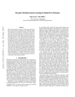 Deceptive Reinforcement Learning in Model-Free Domains