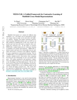 MXM-CLR: A Unified Framework for Contrastive Learning of Multifold
  Cross-Modal Representations