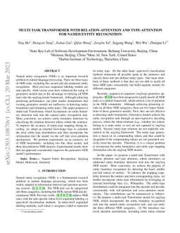 Multi-task Transformer with Relation-attention and Type-attention for
  Named Entity Recognition