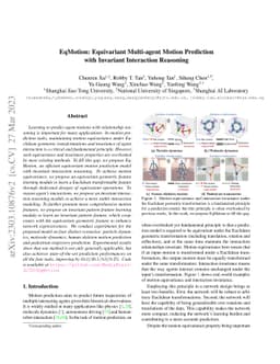 EqMotion: Equivariant Multi-agent Motion Prediction with Invariant
  Interaction Reasoning