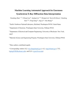 Machine Learning Automated Approach for Enormous Synchrotron X-Ray
  Diffraction Data Interpretation