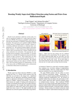 Boosting Weakly Supervised Object Detection using Fusion and Priors from
  Hallucinated Depth