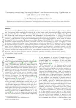 Uncertainty-aware deep learning for digital twin-driven monitoring:
  Application to fault detection in power lines