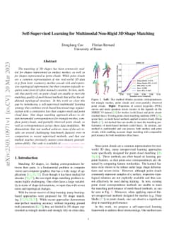 Self-Supervised Learning for Multimodal Non-Rigid 3D Shape Matching
