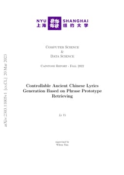 Controllable Ancient Chinese Lyrics Generation Based on Phrase Prototype
  Retrieving