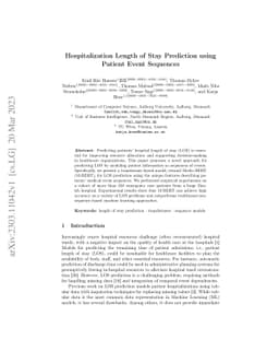 Hospitalization Length of Stay Prediction using Patient Event Sequences