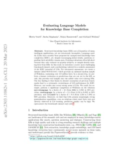 Evaluating Language Models for Knowledge Base Completion