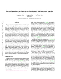 Coreset Sampling from Open-Set for Fine-Grained Self-Supervised Learning