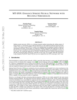 MT-SNN: Enhance Spiking Neural Network with Multiple Thresholds