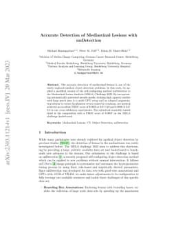 Accurate Detection of Mediastinal Lesions with nnDetection