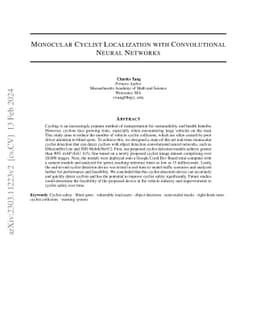 Monocular Cyclist Detection with Convolutional Neural Networks