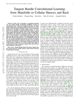 Tangent Bundle Convolutional Learning: from Manifolds to Cellular
  Sheaves and Back