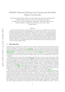 FedMAE: Federated Self-Supervised Learning with One-Block Masked
  Auto-Encoder