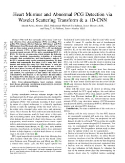 Heart Murmur and Abnormal PCG Detection via Wavelet Scattering Transform
  & a 1D-CNN