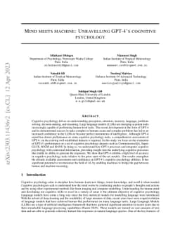 Mind meets machine: Unravelling GPT-4's cognitive psychology