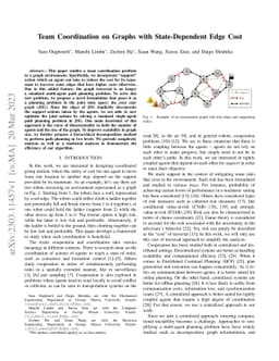 Team Coordination on Graphs with State-Dependent Edge Cost
