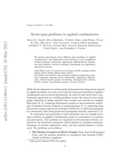 Seven open problems in applied combinatorics