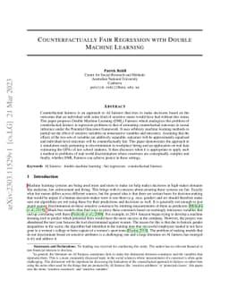 Counterfactually Fair Regression with Double Machine Learning
