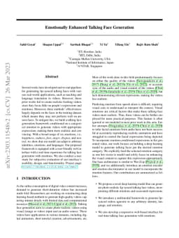 Emotionally Enhanced Talking Face Generation