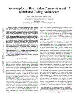 Low-complexity Deep Video Compression with A Distributed Coding
  Architecture