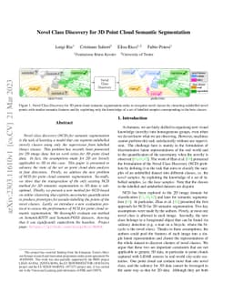 Novel Class Discovery for 3D Point Cloud Semantic Segmentation