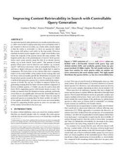 Improving Content Retrievability in Search with Controllable Query
  Generation