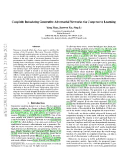CoopInit: Initializing Generative Adversarial Networks via Cooperative
  Learning