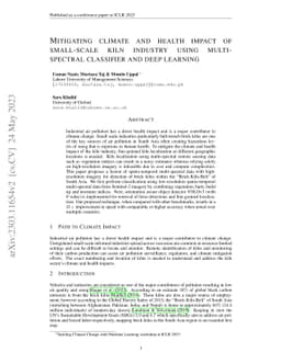 Mitigating climate and health impact of small-scale kiln industry using
  multi-spectral classifier and deep learning