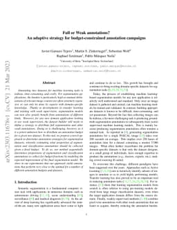 Full or Weak annotations? An adaptive strategy for budget-constrained
  annotation campaigns