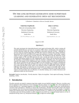 On the link between generative semi-supervised learning and generative
  open-set recognition