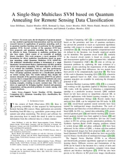 A Single-Step Multiclass SVM based on Quantum Annealing for Remote
  Sensing Data Classification