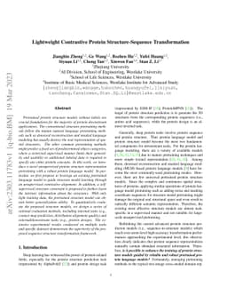 Lightweight Contrastive Protein Structure-Sequence Transformation