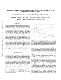 Fighting over-fitting with quantization for learning deep neural
  networks on noisy labels